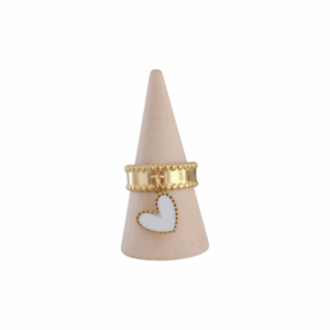 Bague Cœur Blanc doré