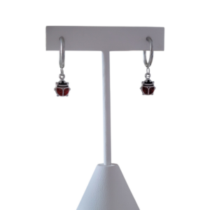 Boucles d’oreilles Coccinelle argenté