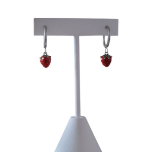 Boucles d’oreilles Fraise argenté
