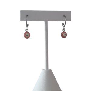 Boucles d’oreilles Œil Rose argenté