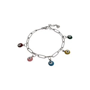 Bracelet Œil de Protection argenté
