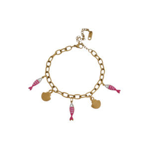 Bracelet Sardines Roses doré