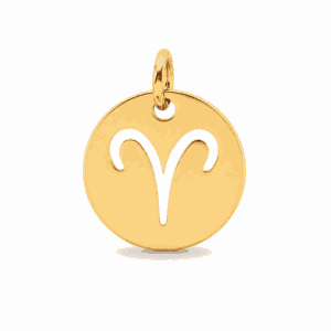 Charm médaille astrologique Bélier doré en acier inoxydable avec symbole du signe du zodiaque, pour bijou personnalisable Les Paulinas