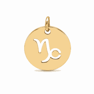 Charm médaille astrologique Capricorne doré en acier inoxydable avec symbole du signe du zodiaque, pour bijou personnalisable Les Paulinas