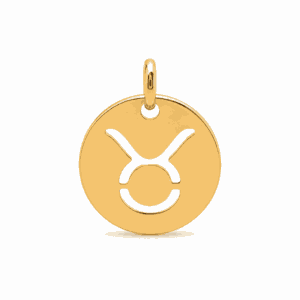 Charm médaille astrologique Taureau doré en acier inoxydable avec symbole du signe du zodiaque, pour bijou personnalisable Les Paulinas
