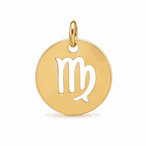 Charm médaille astrologique Vierge doré en acier inoxydable avec symbole du signe du zodiaque, pour bijou personnalisable Les Paulinas