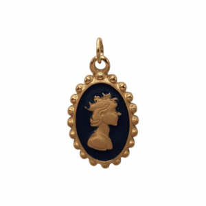 Charm Camée bleu doré