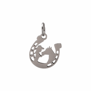 Charm Cavalière et Cheval argenté