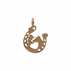 Charm Cavalière et Cheval doré