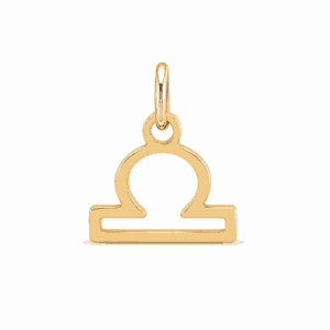 Charm astrologique Balance doré en acier inoxydable représentant le symbole du signe du zodiaque, pour bijou personnalisable Les Paulinas