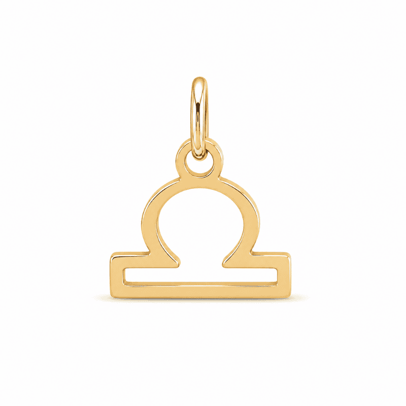 Les Paulinas, charm astrologique Balance doré en acier inoxydable Charm astrologique Balance doré en acier inoxydable représentant le symbole du signe du zodiaque, pour bijou personnalisable Les Paulinas