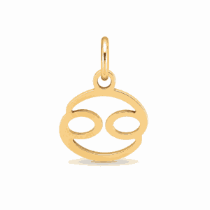 Charm astrologique Cancer doré en acier inoxydable représentant le symbole du signe du zodiaque, pour bijou personnalisable Les Paulinas