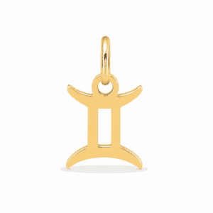 Charm astrologique Gémeaux doré en acier inoxydable représentant le symbole du signe du zodiaque, pour bijou personnalisable Les Paulinas