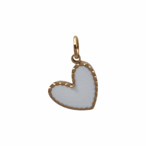 Charm Coeur blanc doré
