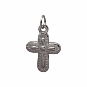 Charm Croix Texturée argenté