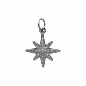 Charm Étoile Polaire texturé argenté