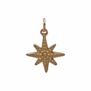 Charm Étoile Polaire texturé doré