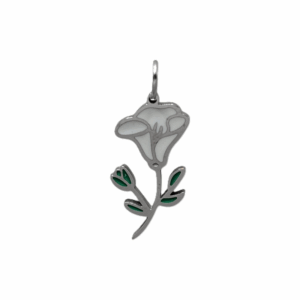 Charm Fleur de Naissance Septembre argenté
