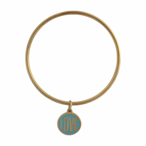Jonc LOVE Turquoise doré