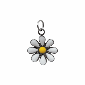Charm Marguerite Blanche argenté