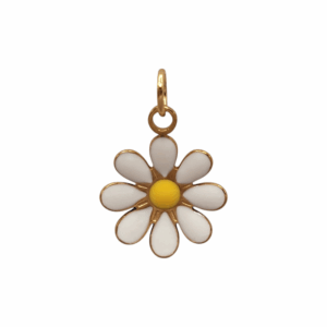 Charm Marguerite Blanche doré