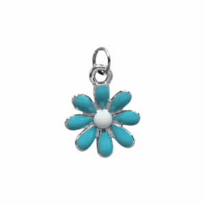 Charm Marguerite Bleue argenté