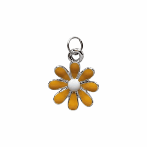 Charm Marguerite Orange argenté
