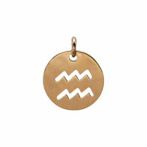 Charm Médaille Verseau doré