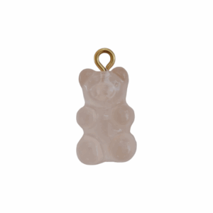Charm Ourson Blanc Transparent doré