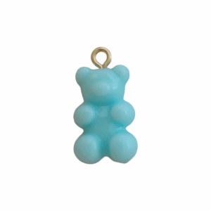 Charm Ourson Bleu Clair Opaque doré