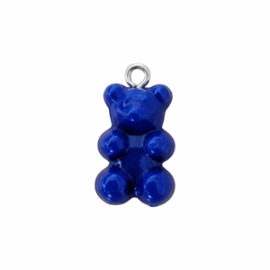 Charm Ourson Bleu foncé Opaque argenté