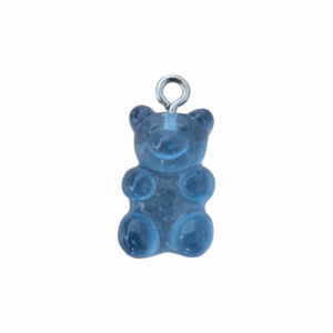 Charm Ourson Bleu Foncé Transparent argenté
