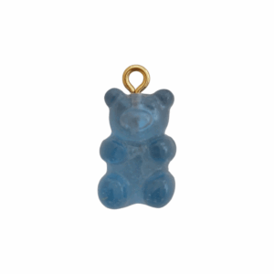 Charm Ourson Bleu Foncé Transparent doré