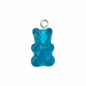 Charm Ourson Bleu Transparent argenté