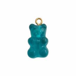 Charm Ourson Bleu Transparent doré