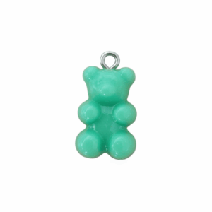 Charm Ourson Bleu Clair Opaque argenté