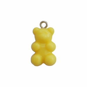 Charm Ourson Jaune Opaque argenté