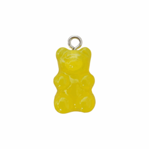 Charm Ourson Jaune Transparent argenté