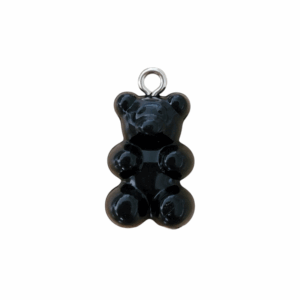 Charm Ourson Noir Opaque argenté
