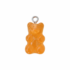 Charm Ourson Orange Transparent argenté