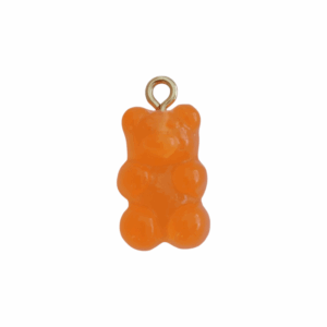 Charm Ourson Orange Transparent doré