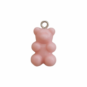 Charm Ourson Rose Clair Opaque argenté