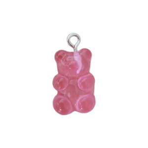 Charm Ourson Rose Transparent argenté