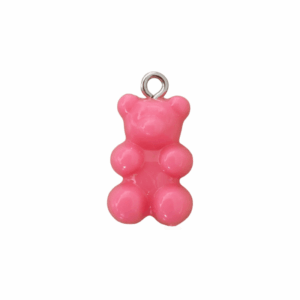 Charm Ourson Rose Opaque argenté