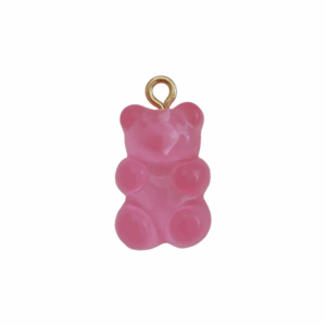 Charm Ourson Rose Transparent doré