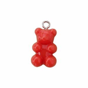 Charm Ourson Rouge Opaque argenté