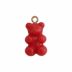 Charm Ourson Rouge Opaque doré