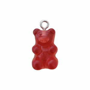 Charm Ourson Rouge Transparent argenté