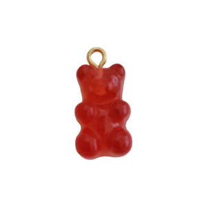 Charm Ourson Rouge Transparent doré