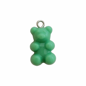 Charm Ourson Vert Opaque argenté